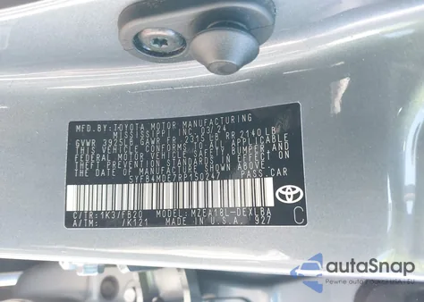 2024 Toyota Corolla Le из США, поврежденный, VIN 5YFB4MDE7RP150247